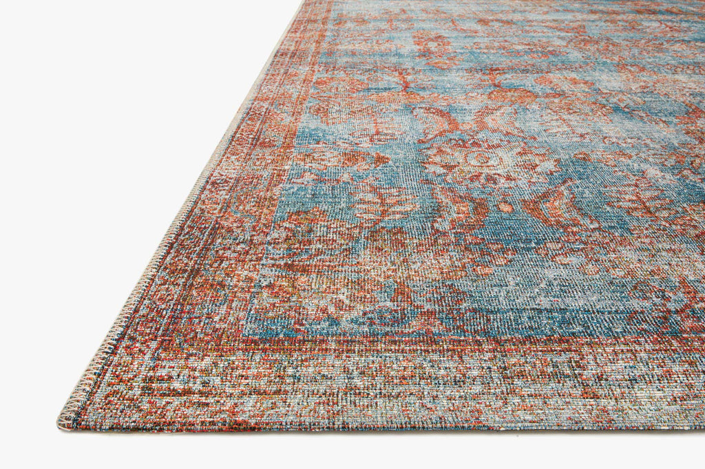 SEBASTIAN Collection Rug  in  Ocean / Spice Blue Accent Power-Loomed Jute/Wool