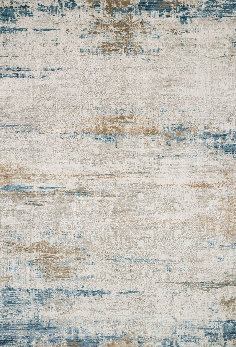 SIENNE Collection Rug  in  IVORY / AZURE Ivory Runner Power-Loomed Viscose/Acrylic