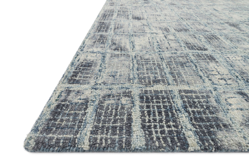 SIMONE Collection Wool Rug  in  BLUE Blue Runner Hand-Hooked Wool