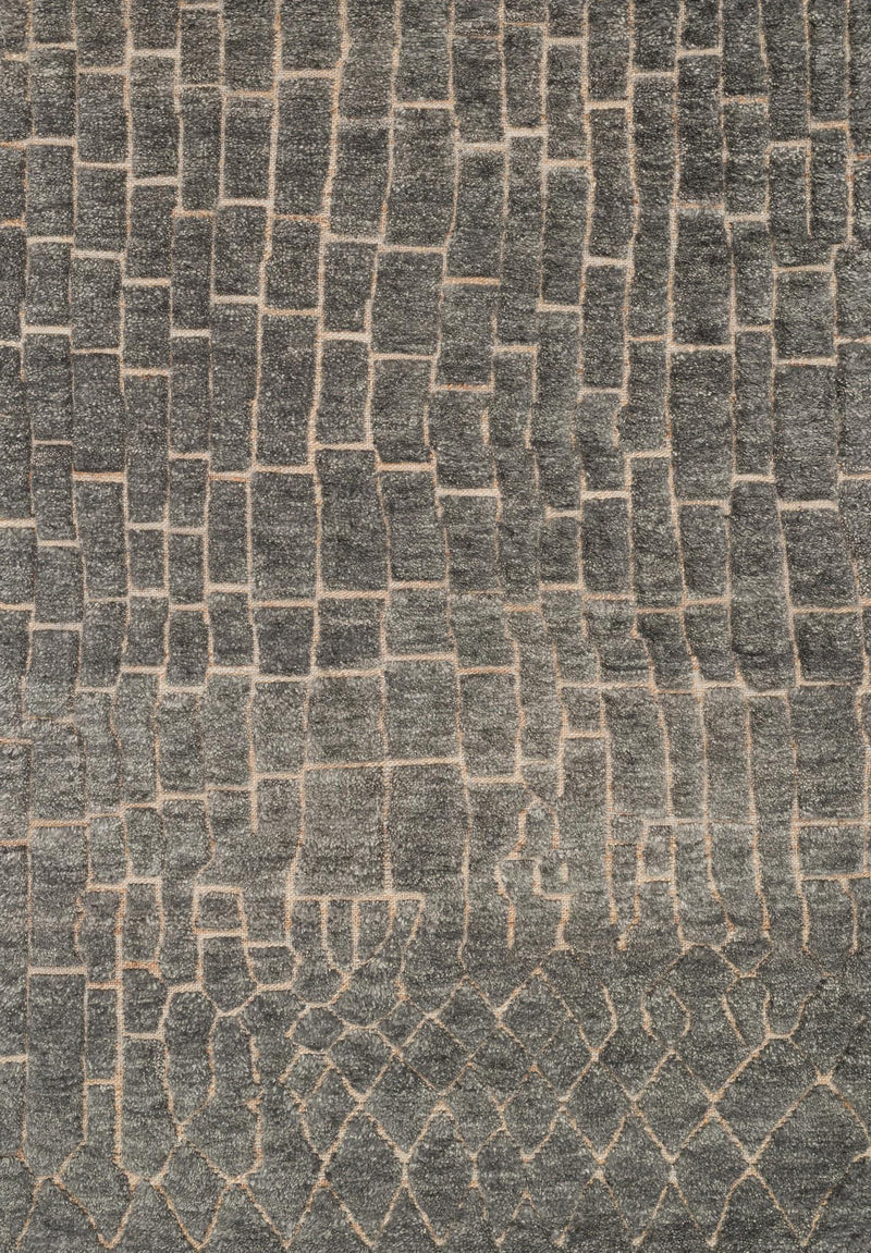 TANZANIA/HEMINGWAY Collection Rug  in  SLATE Gray Small Hand-Knotted Jute/Wool