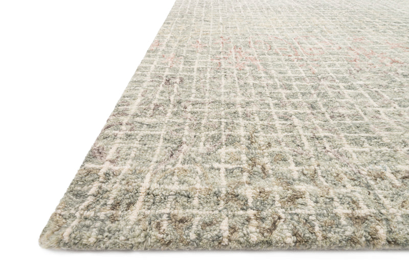 TATUM Collection Wool Rug  in  GREY / BLUSH Gray Runner Hand-Hooked Wool
