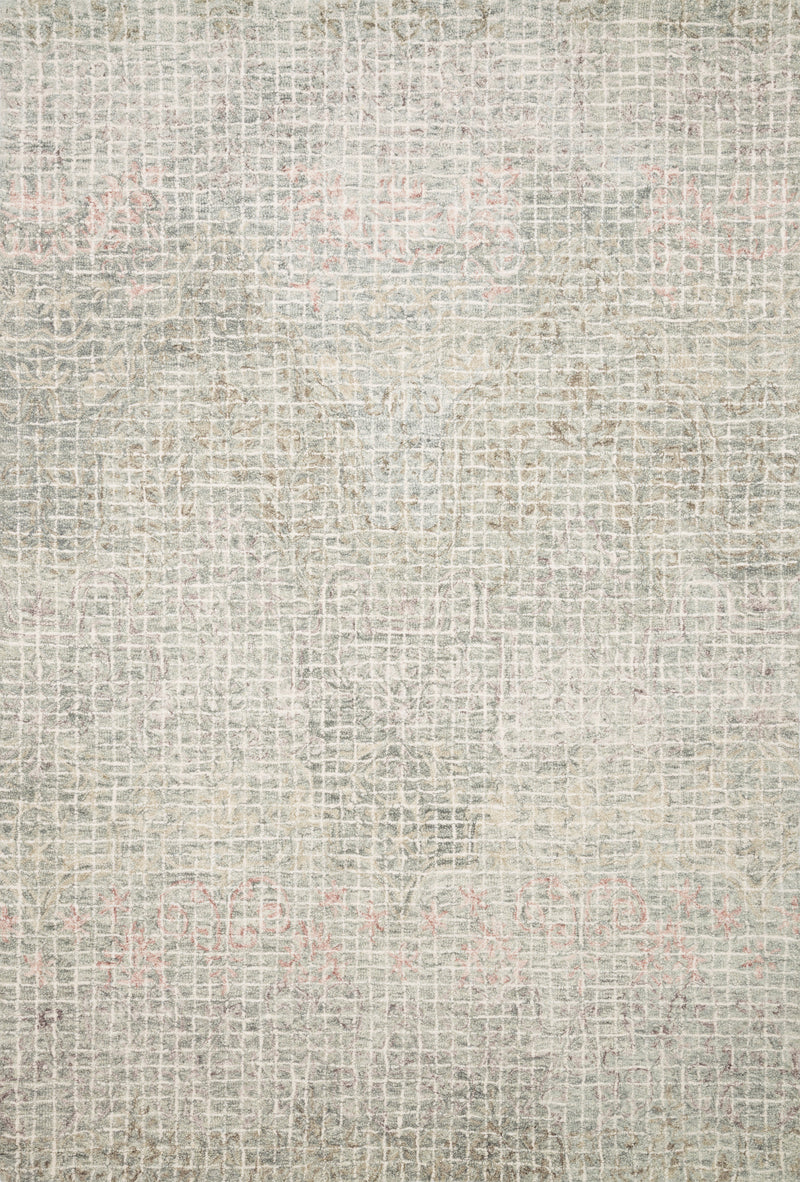 TATUM Collection Wool Rug  in  GREY / BLUSH Gray Runner Hand-Hooked Wool