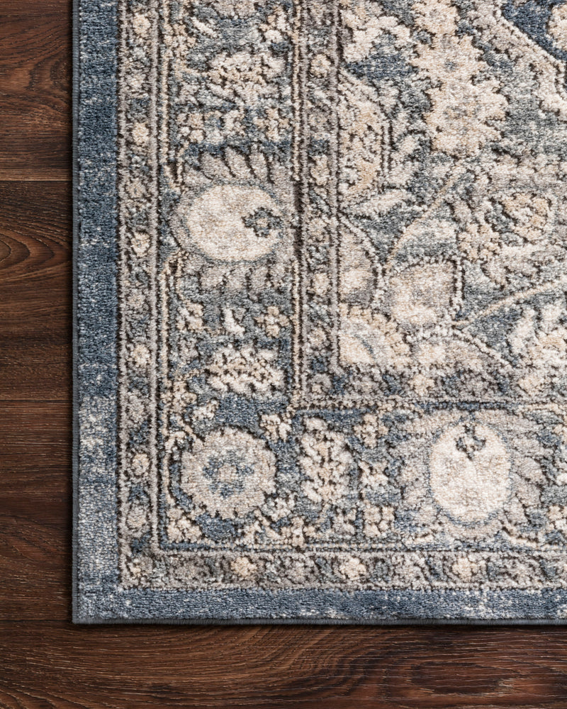TEAGAN Collection Rug  in  DENIM / MIST Blue Accent Power-Loomed Viscose