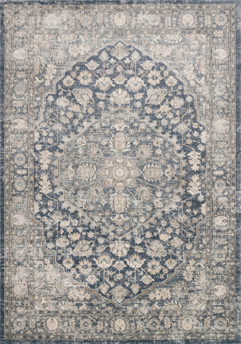 TEAGAN Collection Rug  in  DENIM / MIST Blue Accent Power-Loomed Viscose
