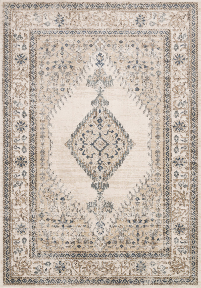 TEAGAN Collection Rug  in  OATMEAL / IVORY Beige Accent Power-Loomed Viscose