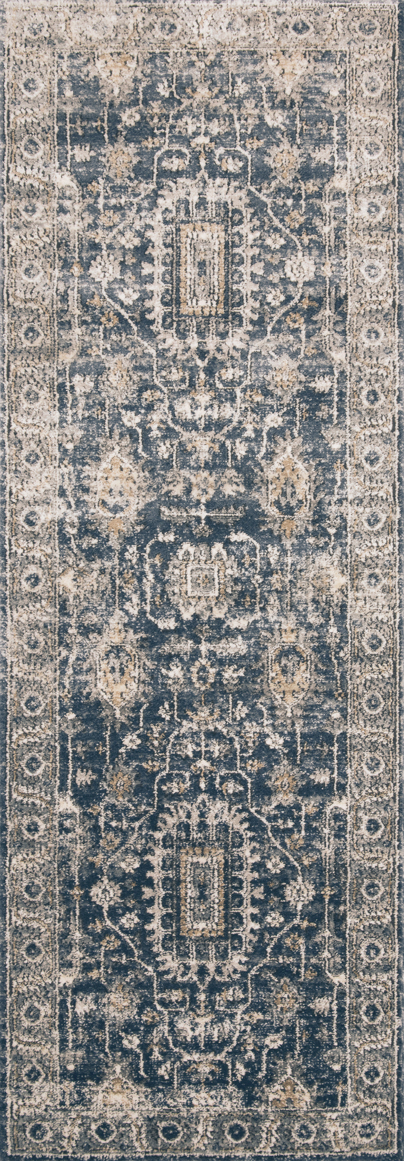 TEAGAN Collection Rug  in  DENIM / PEBBLE Blue Accent Power-Loomed Viscose