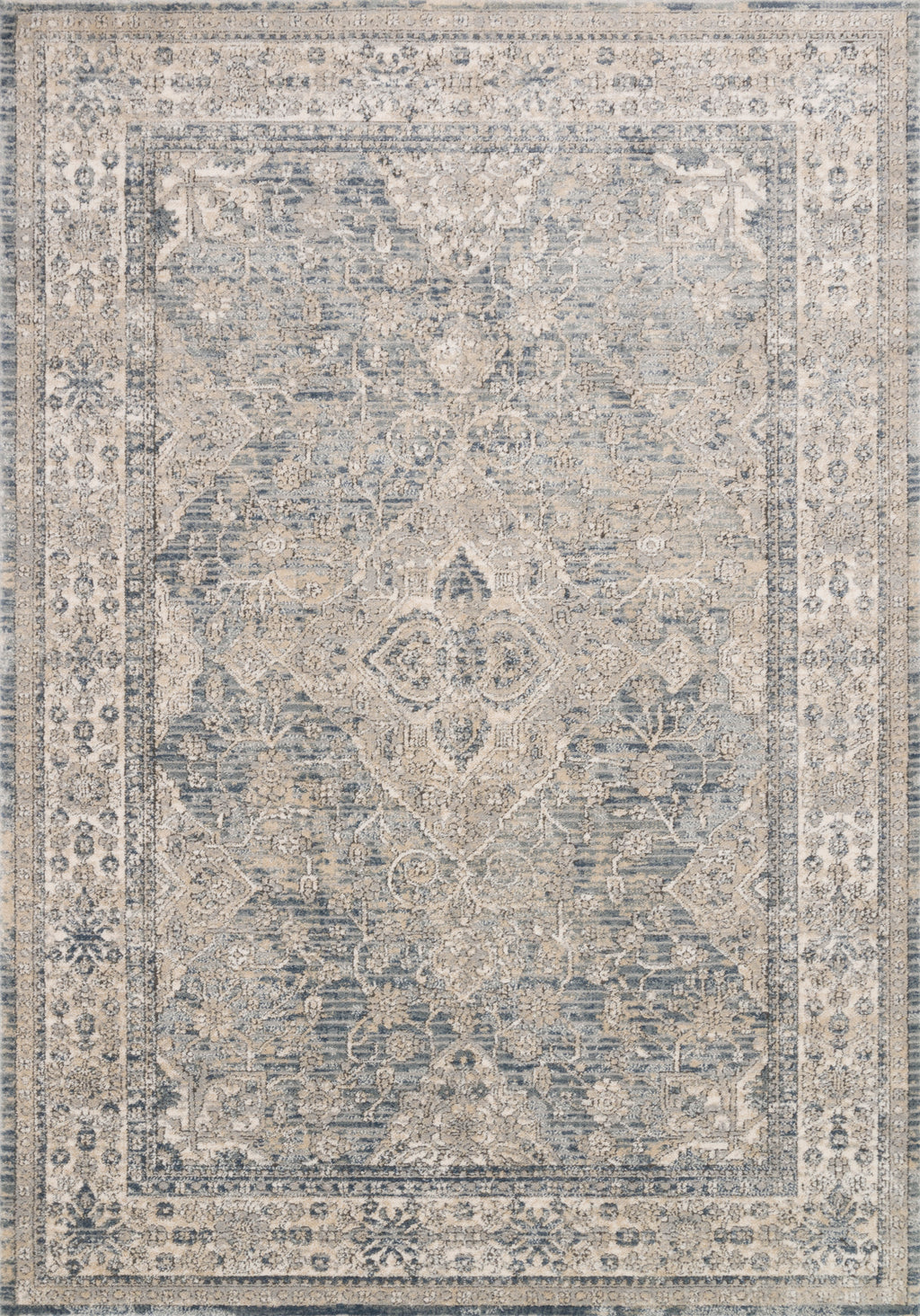 TEAGAN Collection Rug  in  SKY / NATURAL Blue Accent Power-Loomed Viscose