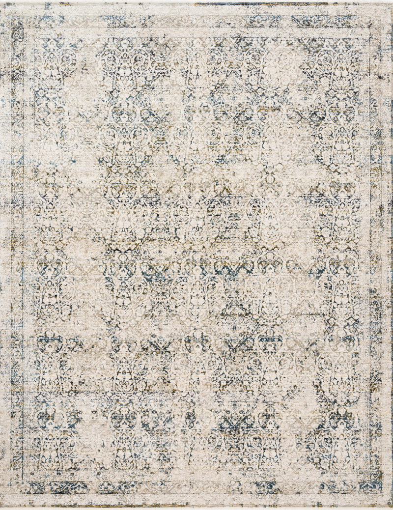THEIA Collection Rug  in  NATURAL / OCEAN Beige Accent Power-Loomed Polypropylene/Polyester