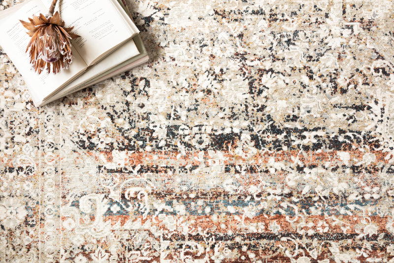 THEIA Collection Rug  in  TAUPE / BRICK Beige Accent Power-Loomed Polypropylene/Polyester