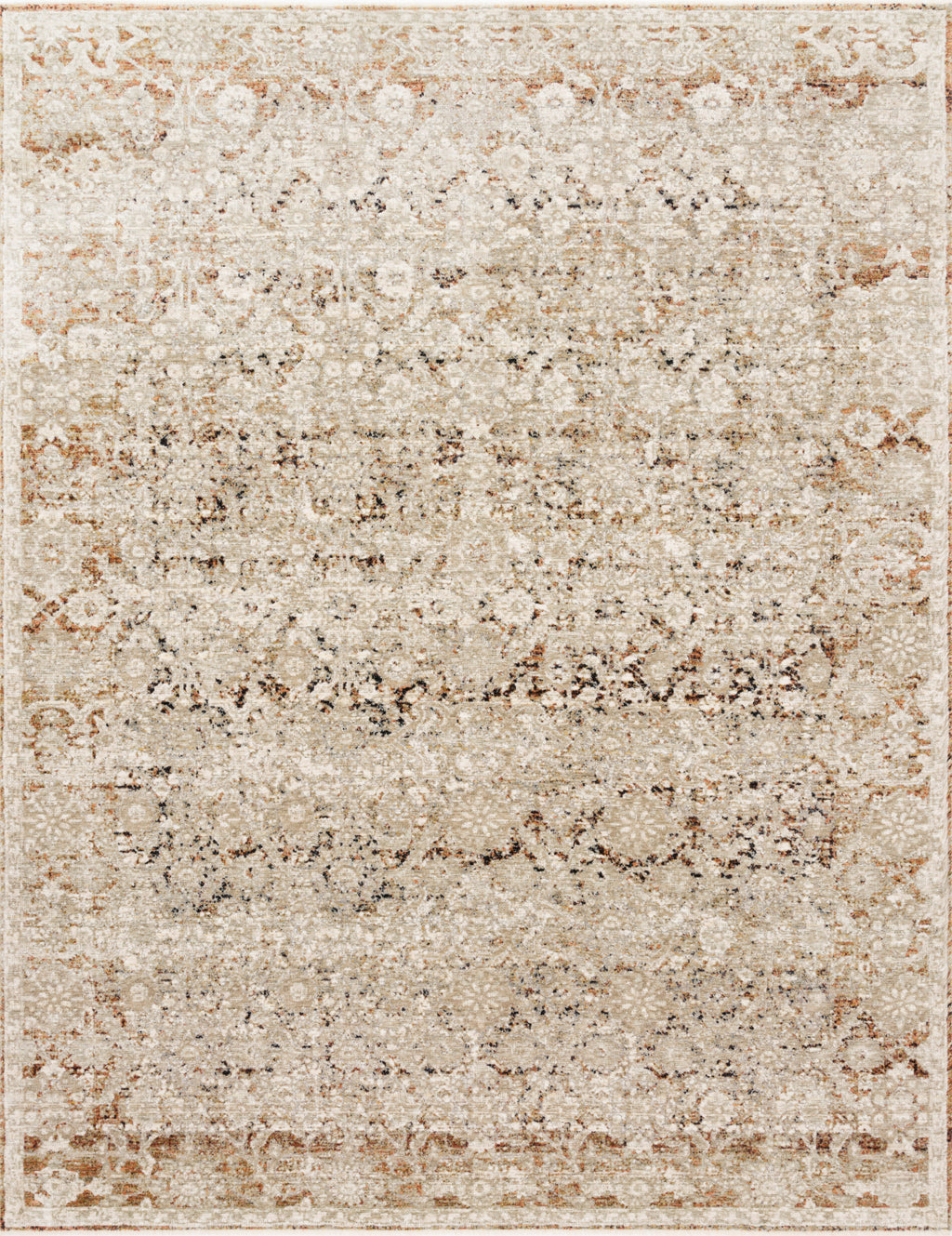 THEIA Collection Rug  in  NATURAL / RUST Beige Accent Power-Loomed Polypropylene/Polyester