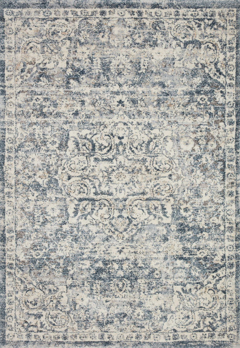 THEORY Collection Rug  in  Ivory / Blue Ivory Accent Power-Loomed Polypropylene