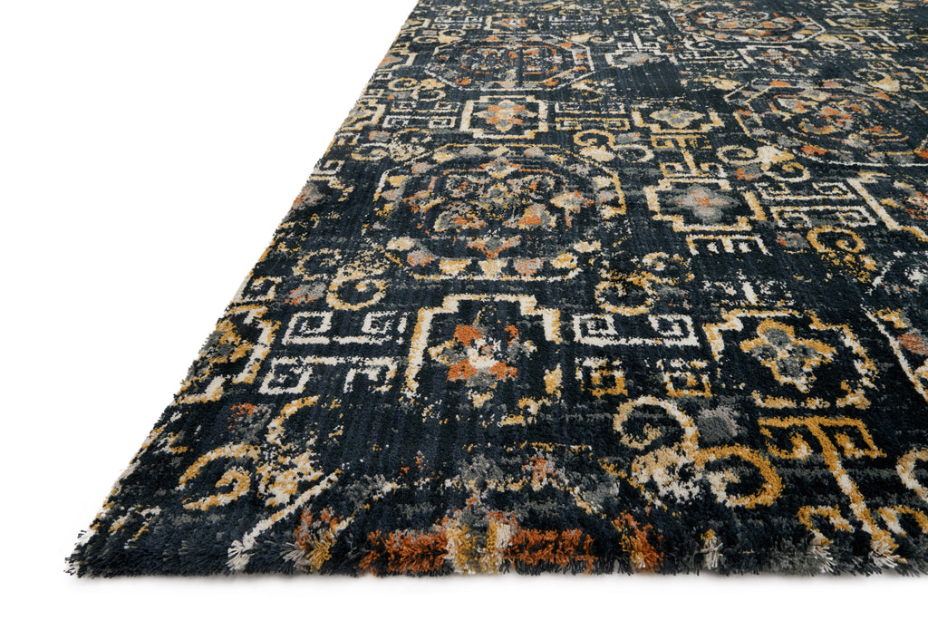 TORRANCE Collection Rug  in  MIDNIGHT Blue Accent Power-Loomed Cowhide