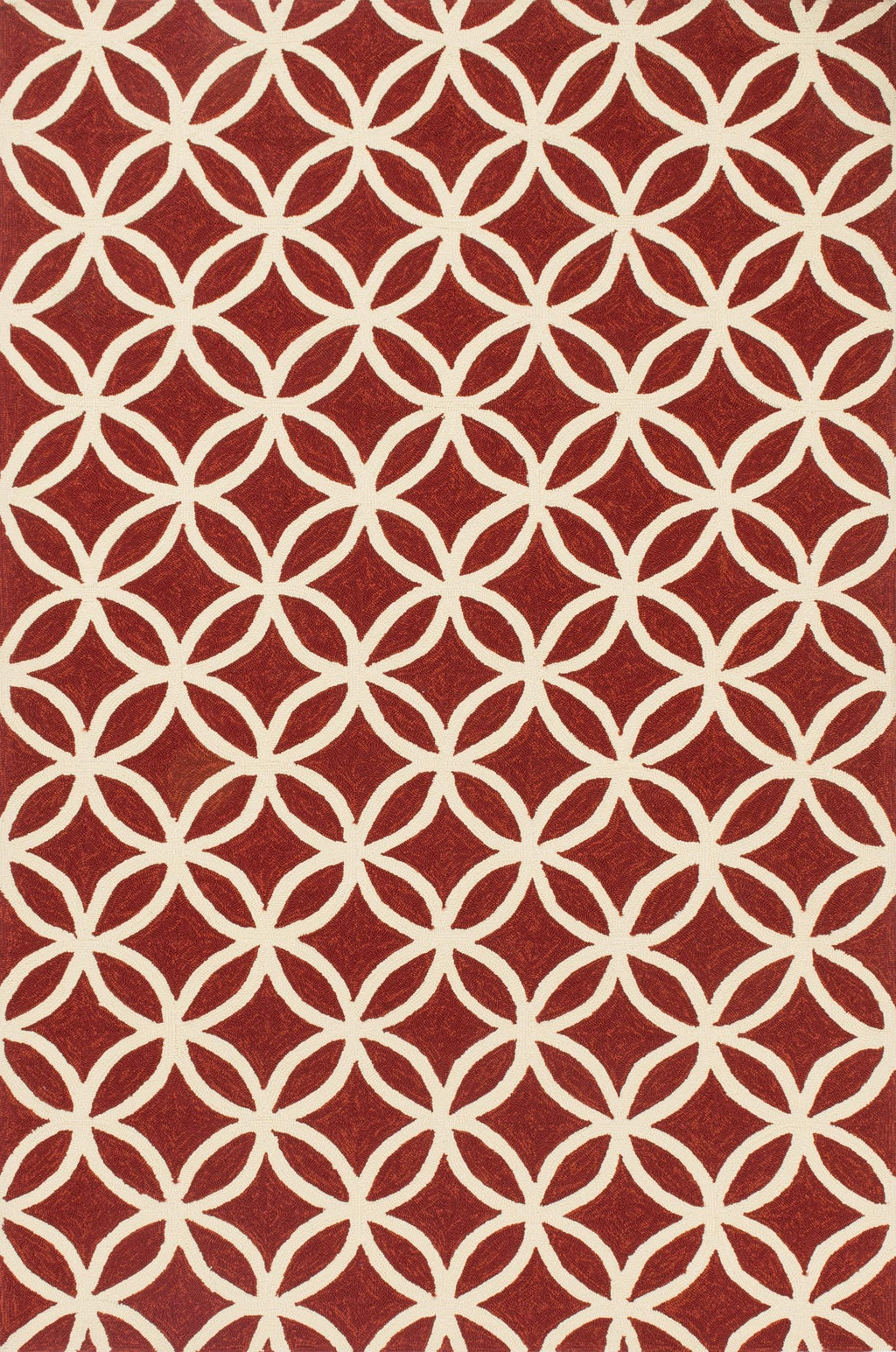 VENICE BEACH Collection Rug  in  RED / IVORY Red Small Hand-Hooked Polypropylene