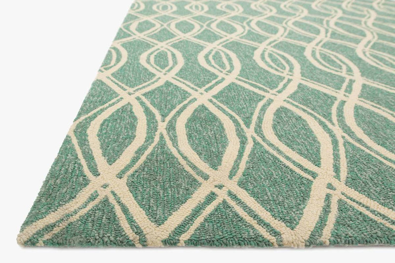VENICE BEACH Collection Rug in TURQUOISE / IVORY