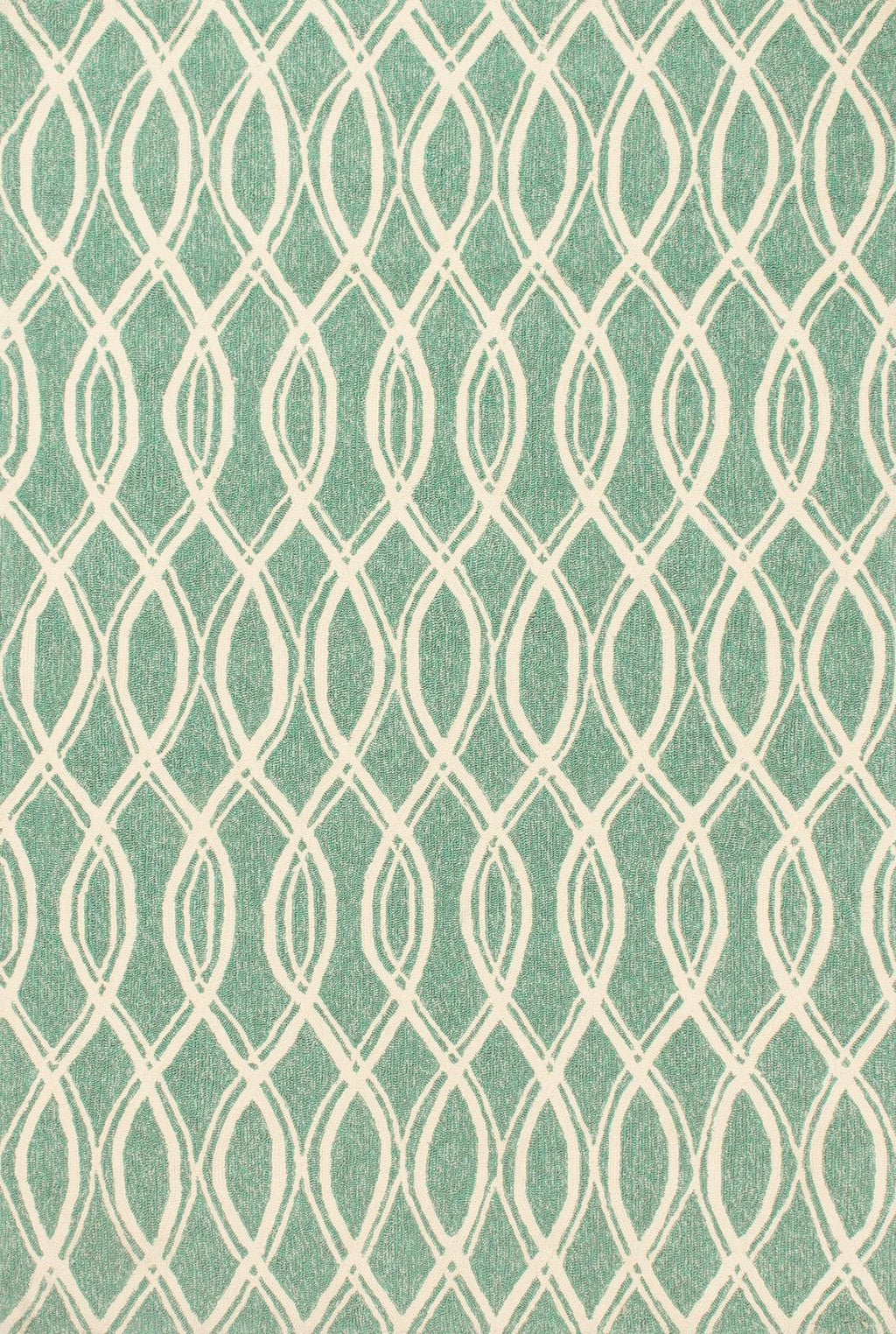 VENICE BEACH Collection Rug  in  TURQUOISE / IVORY Blue Small Hand-Hooked Polypropylene