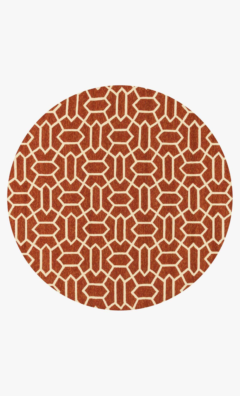 VENICE BEACH Collection Rug  in  RUST / IVORY