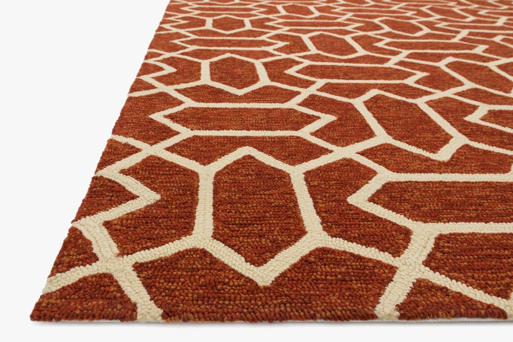 VENICE BEACH Collection Rug  in  RUST / IVORY