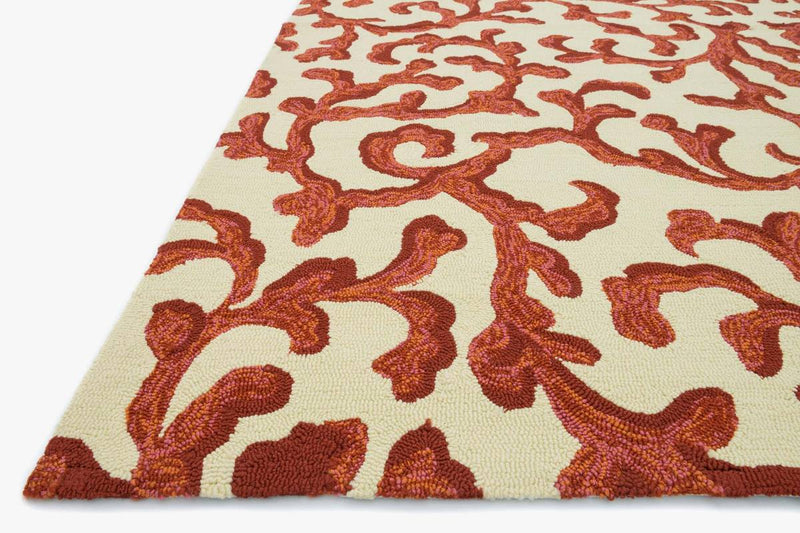 VENICE BEACH Collection Rug in IVORY / CORAL