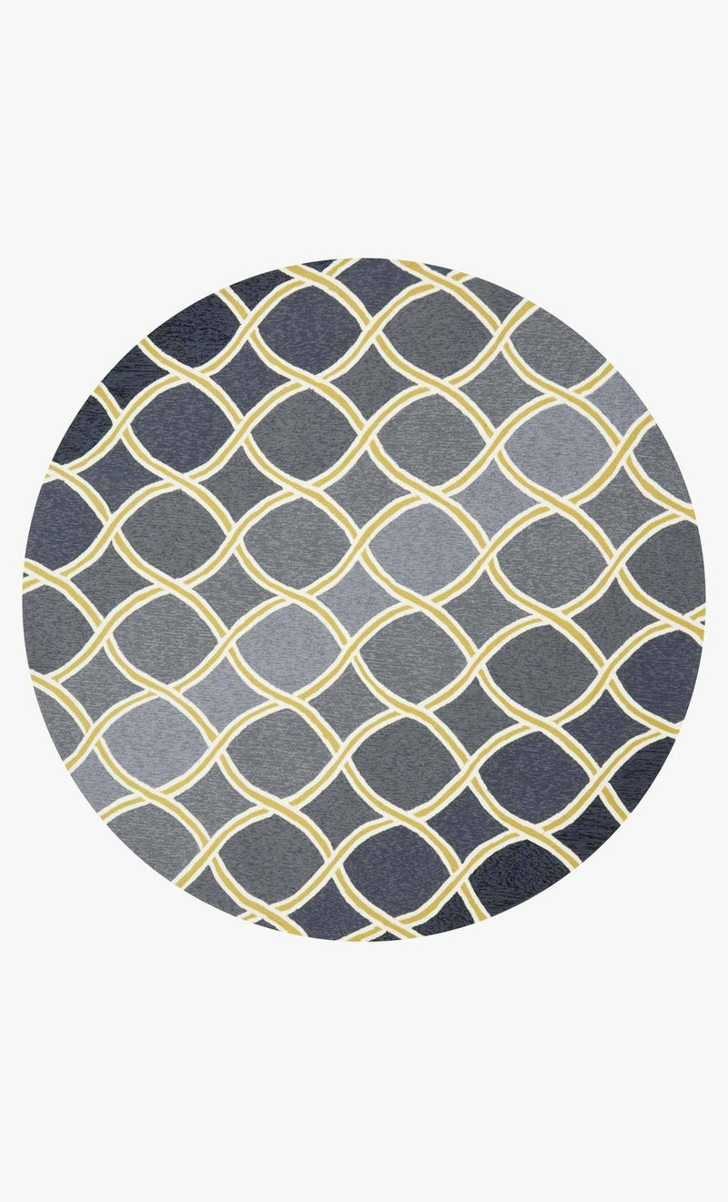 VENICE BEACH Collection Rug in CHARCOAL / LIME