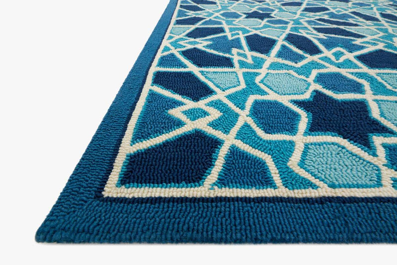 VENICE BEACH Collection Rug in LIGHT BLUE / NAVY