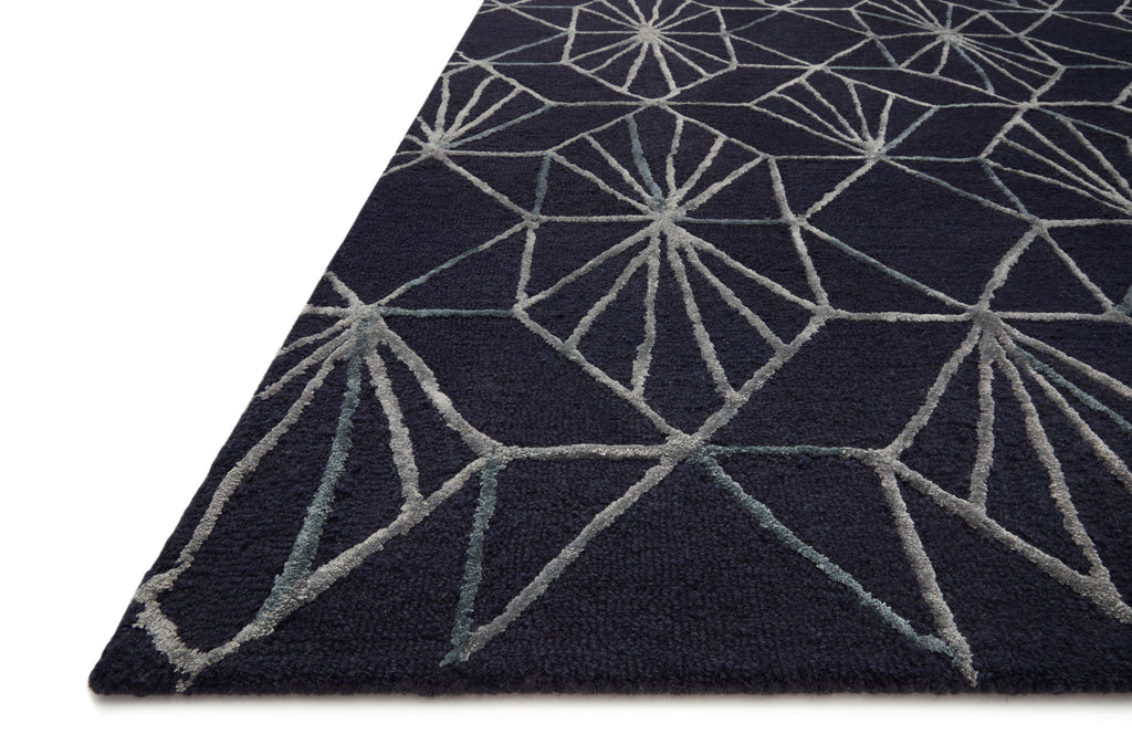 VERVE Collection Rug  in  Denim / Ocean Blue Accent Hand-Tufted Jute/Wool