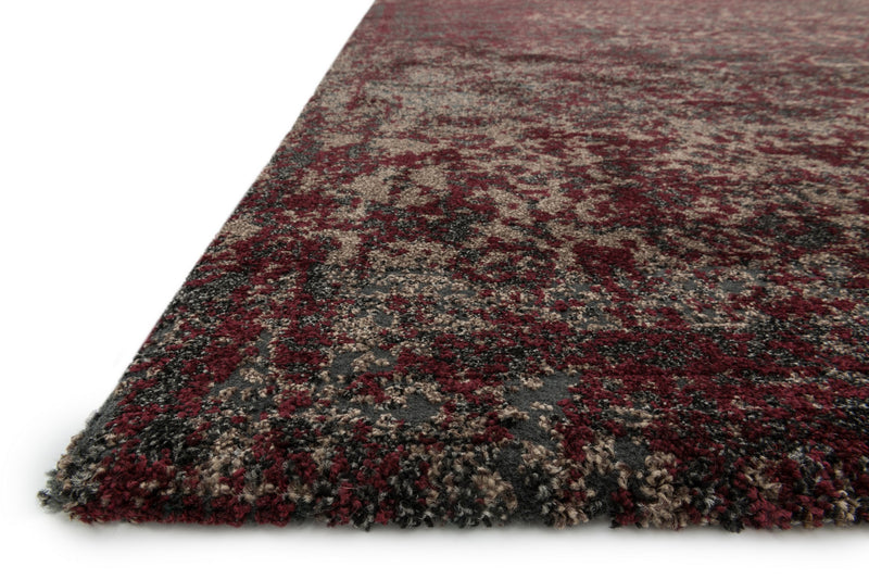 VIERA Collection Rug  in  CHARCOAL / RED Gray Runner Power-Loomed Polypropylene