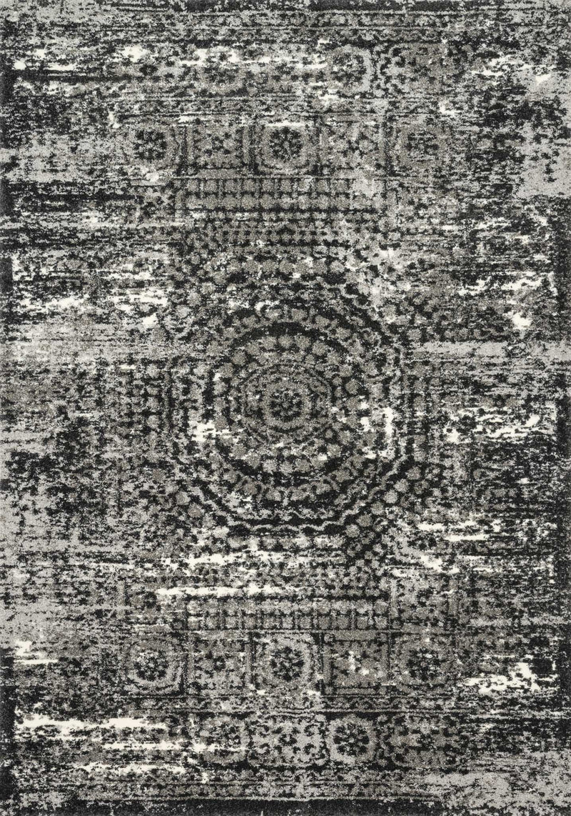 VIERA Collection Rug  in  GRAPHITE / BLACK Gray Runner Power-Loomed Polypropylene