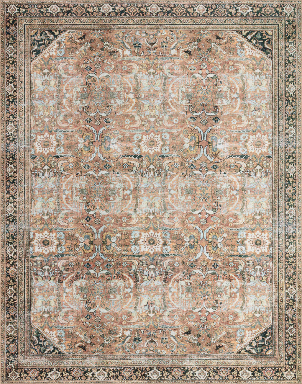 WYNTER Collection Rug  in  Auburn / Multi Blue Accent Power-Loomed Polyester
