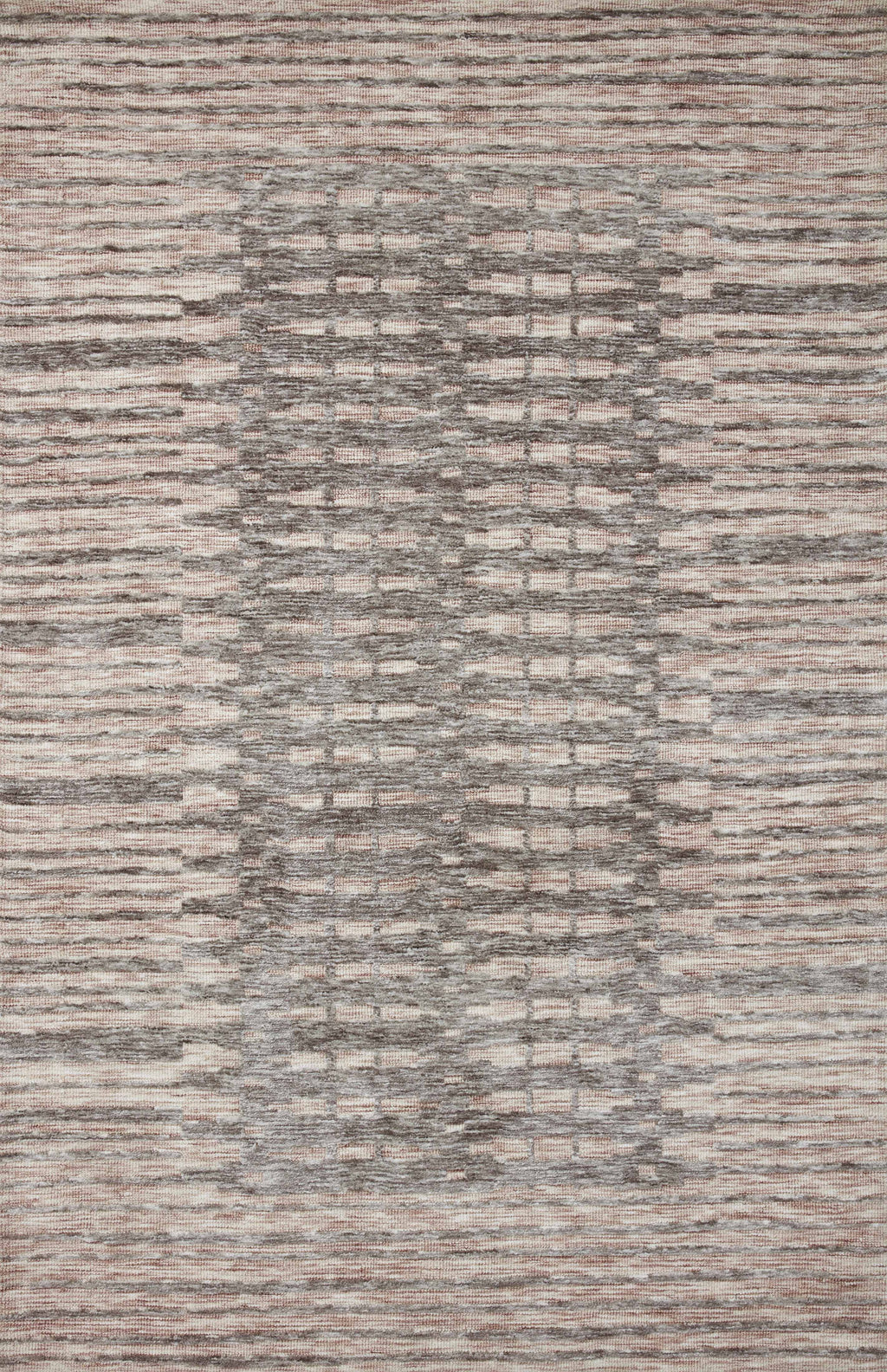 YESHAIA Collection Rug  in  BLUSH / TAUPE Red Accent Power-Loomed Polyester