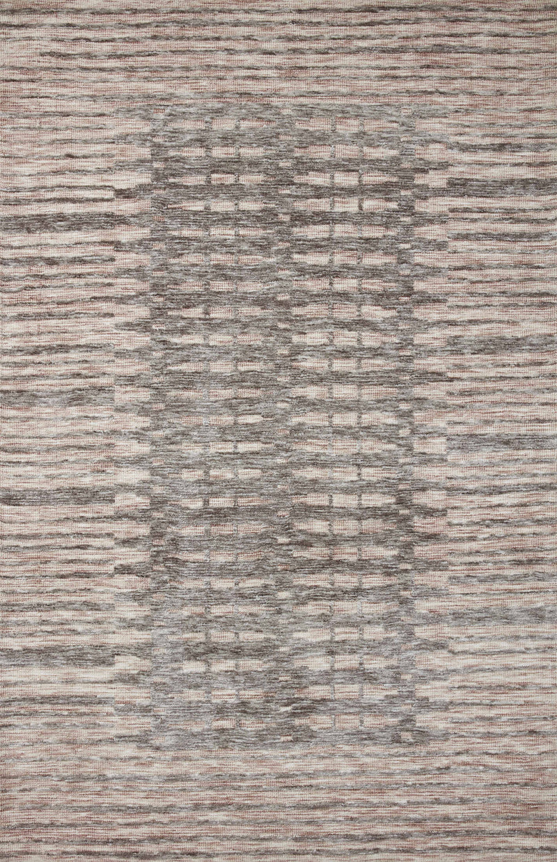 YESHAIA Collection Rug  in  BLUSH / TAUPE Red Accent Power-Loomed Polyester