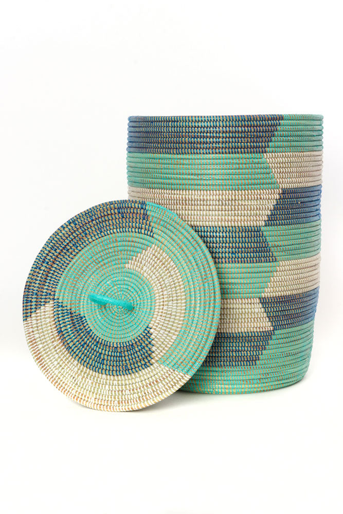 Blue Sahara Hamper Baskets (Set of Three)